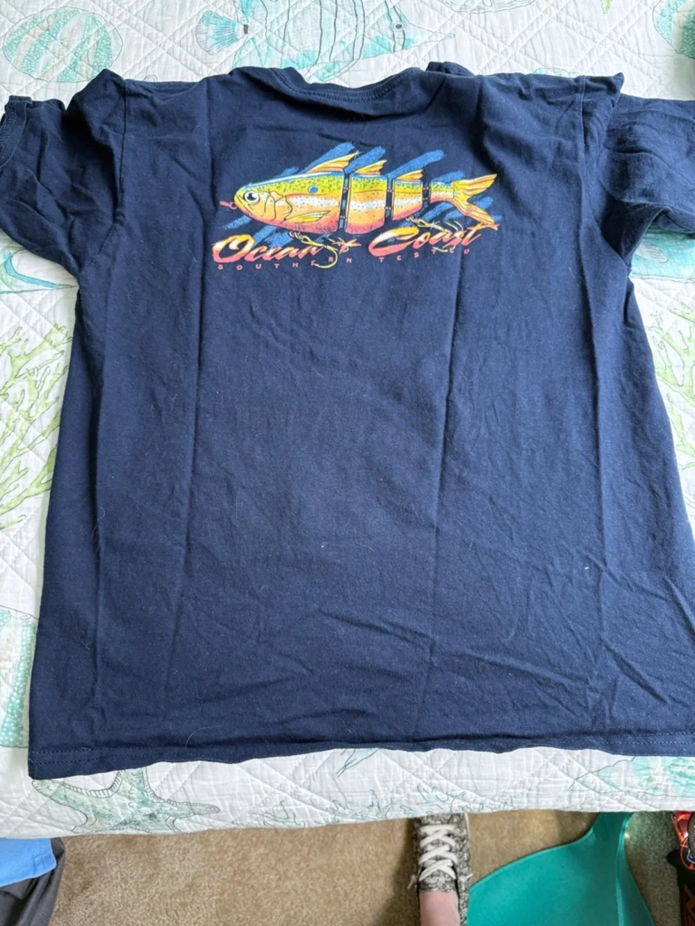 Kids large Children’s Place Royal Blue shorts and large Ocean Coast tee-shirt